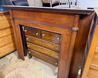 Antique or vintage wooden fireplace mantle. Price $250