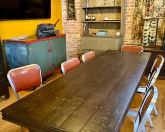 $900 - Dark wood rectangular dining table seating for 8-10. Dimensions - 30"W x 90"L