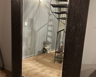Wood floor mirror. Dimensions 50" H x 28" W. Price $500.