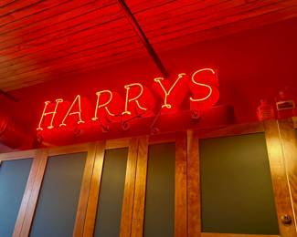 $6,000 - "Harrys" neon sign light fixture