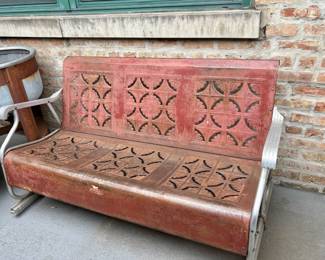 Vintage Metal porch glider. Dimensions 59"L x 29"W x 32"H. Price $200