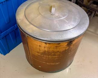 $200 - Antique Copper Moonshine Barrel with metal lid