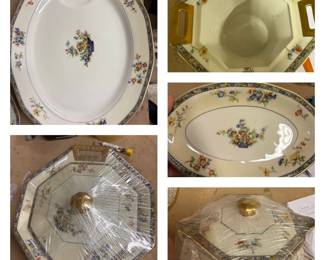 Haviland Limoges Schleiger 1384 Extremely rare. Serving dishes. Platter, tureen, veggie bowl, covered bowl. 