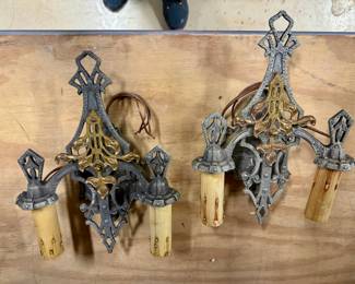 Pair of antique style wall sconces. Price $300/pair