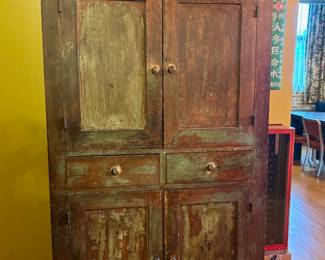 Distressed Antique cabinet - price $500