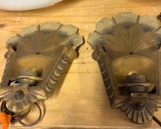 MCM Brass wired wall sconces