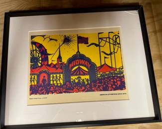 Hatch Show Print - Framed featuring The Midway fairground. Price $125