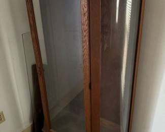 Glass Front Curio..left side glass is broke