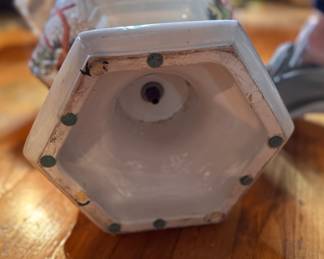 Chinese Famille Verte Porcelain Urn. Measures 21" H x 16" D. Photo 5 of 5.