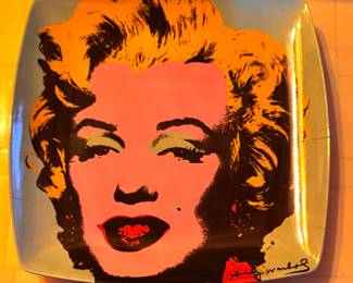 Set of 4 Andy Warhol Marilyn Melamine Plates. 