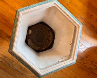 Chinese Famille Verte Porcelain Urn. Measures 21" H x 16" D. Photo 4 of 5.