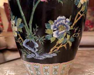 Chinese Famille Noire Vase. Measures Approximately 14" H. Photo 3 of 4. 