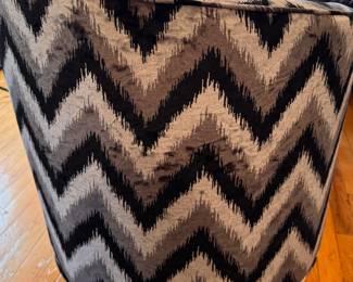 Mid-Century Chaise Upholstered in Chevron Upholstery. Measures 68" W x 30" D. Photo 5 of 5. 