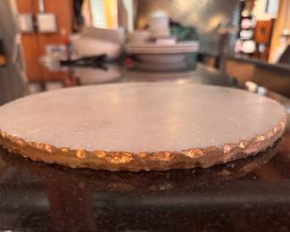 Marble Cheese Slab with Gilt "Live Edge" Photo 2 of 2. 