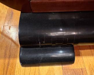 Art Deco Console with Ebony Lacquered Top and Walnut Veneer Base. Measures 54" W x 20" D x 30" H. Photo 8 of 8. 