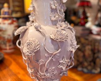 Antique Blanc de Chine Porcelain Vase. Measures 18" H & 12" W at Widest. Photo 2 of 5. 