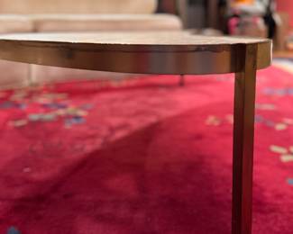 Sculptural Mid-Century Modern Cocktail Table with Freeform Biomorphic Top and Slender Metal Legs. Likely Italian or French Manufacture, circa 1950s–1960s. Measures 68" W x 26" D x 16" H. Photo 7 of 7. 