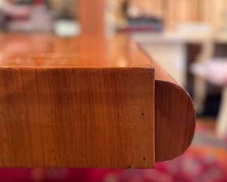 Walnut Art Deco Dining Table. Measures 74" L x 37" D x 30" H with 25.5" Clearance. Photo 6 of 10. 
