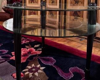 Art Deco Two Tiered Glass Accent Table. Photo 1 of 2. 