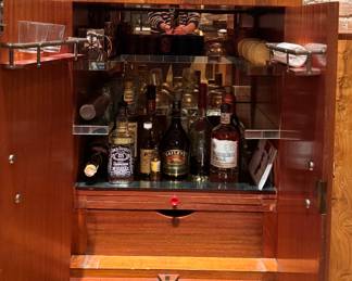 Art Deco Burl Walnut Cocktail Cabinet, Harry & Lou Epstine Furniture Company, England. Measures 62" W x 21" D x 44" H. Photo 8 of 8. 