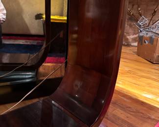 Art Deco Console with Ebony Lacquered Top and Walnut Veneer Base. Measures 54" W x 20" D x 30" H. Photo 6 of 8. 