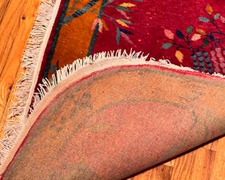 Oval Chinese Peking Rug. Measures 2.5' x 4'. Photo 2 of 2. 