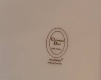 Set of 7 Christian Dior Gaudron Malachite Green Dinner Plates. Photo 4 of 4. 