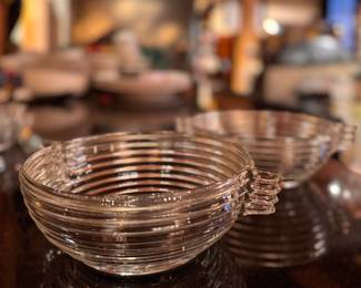 Anchor Hocking Manhattan Art Deco Bowls. 4 Measures 7.5" D, 8 Measures 4.5" D & 5 Measure 9" D. Photo 1 of 2. 