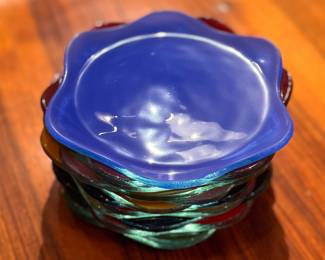 Vintage Murano Ruffle Rimmed Dishes - Multicolored. Photo 1 of 2. 