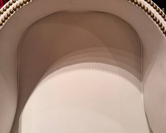 Vegan Leather Upholstered Porters Chair with Nailhead Trim. Measures Photo 3 of 6. 