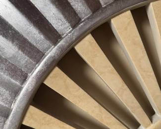 Mid-Century Silver Gilt Wood & Bakelite Arch Queen Size Headboard in Style of Curtis Jeré. Measures 60" W x 53" H. Photo 2 of 2. 