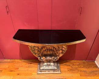 Hollywood Regency Shell Grosfeld House Gilded Clamshell Console. Photo 3 of 3. 