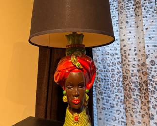 Pair of Vintage Shawnee Pottery Figural Table Lamps.  