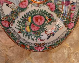 Chinese Famille Rose Platter. Measures 14.5" W x 10" D.  Photo 2 of 2. 