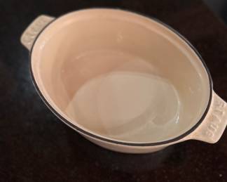 Staub White Cast Enamel 2L Covered Casserole. Photo 2 of 3. 