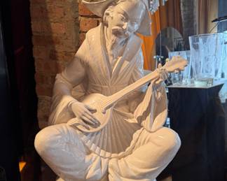 Porcelain Sculpt by Domenico Poloniato on Stand. Sculpt Measures  24.81" H x 13.78" W x 11.82" D (Not Including Stand). Photo 2 of 5. 