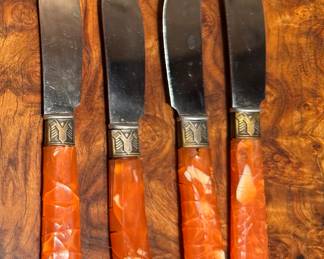 Set of 4 Bakelite Butter Knives. 