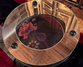 Art Deco Two Tiered Glass Accent Table. Photo 2 of 2. 