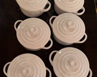 Le Creuset Mini 8 Ounce Cloche - 6 Available. Each Measures 4" D x 2" D. 