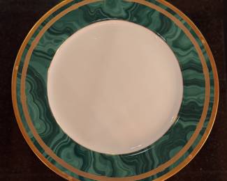 Set of 7 Christian Dior Gaudron Malachite Green Dinner Plates. Photo 1 of 4. 
