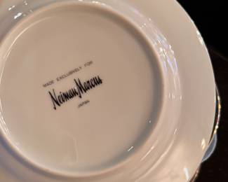 Neiman Marcus Malachite Green Porcelain China with 24 K Gold Trim. Made In Japan: Set of 7 Salad Plates, Set of 8 Bread & Butter Plates & Set of 3 Demitasse & Saucers. Photo 5 of 7. 