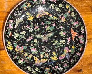 Antique Chinoiserie Famille Noire Plate & Stand - 2 Available. Each Plate Measures 18" D. Photo 1 of 2. 