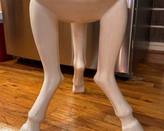 John Dickinson Style Plaster Horse Hoof Side Table. Measures 20" H x 12.5" D. Photo 1 of 2. 
