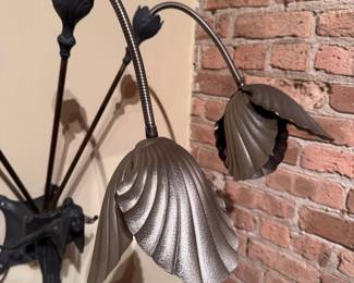 Pair of Art Nouveau Lily Wall Mount Sconces with Female Form Base. Photo 5 of 6. 