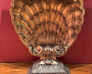 Hollywood Regency Shell Grosfeld House Gilded Clamshell Console. Photo 2 of 3. 