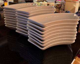 Set of 26 CB2 Wood Tray Inserts.