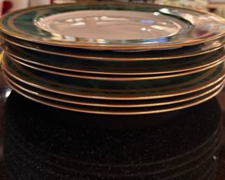 Set of 7 Christian Dior Gaudron Malachite Green Dinner Plates. Photo 2 of 4. 