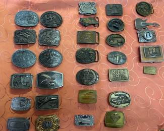 Belt buckles, will sell in one lot $150 all