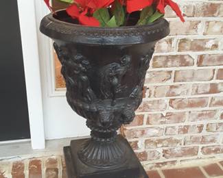 2 pc... cast iron urn