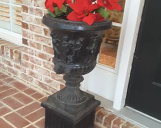 2 pc... cast iron urn